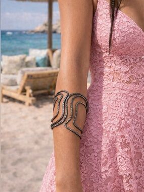 Funky gun metal cuff bracelet